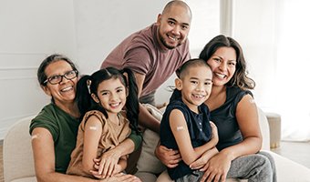 Family with bandages on their arms